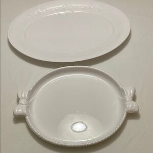Elegant White Serving Platter Set